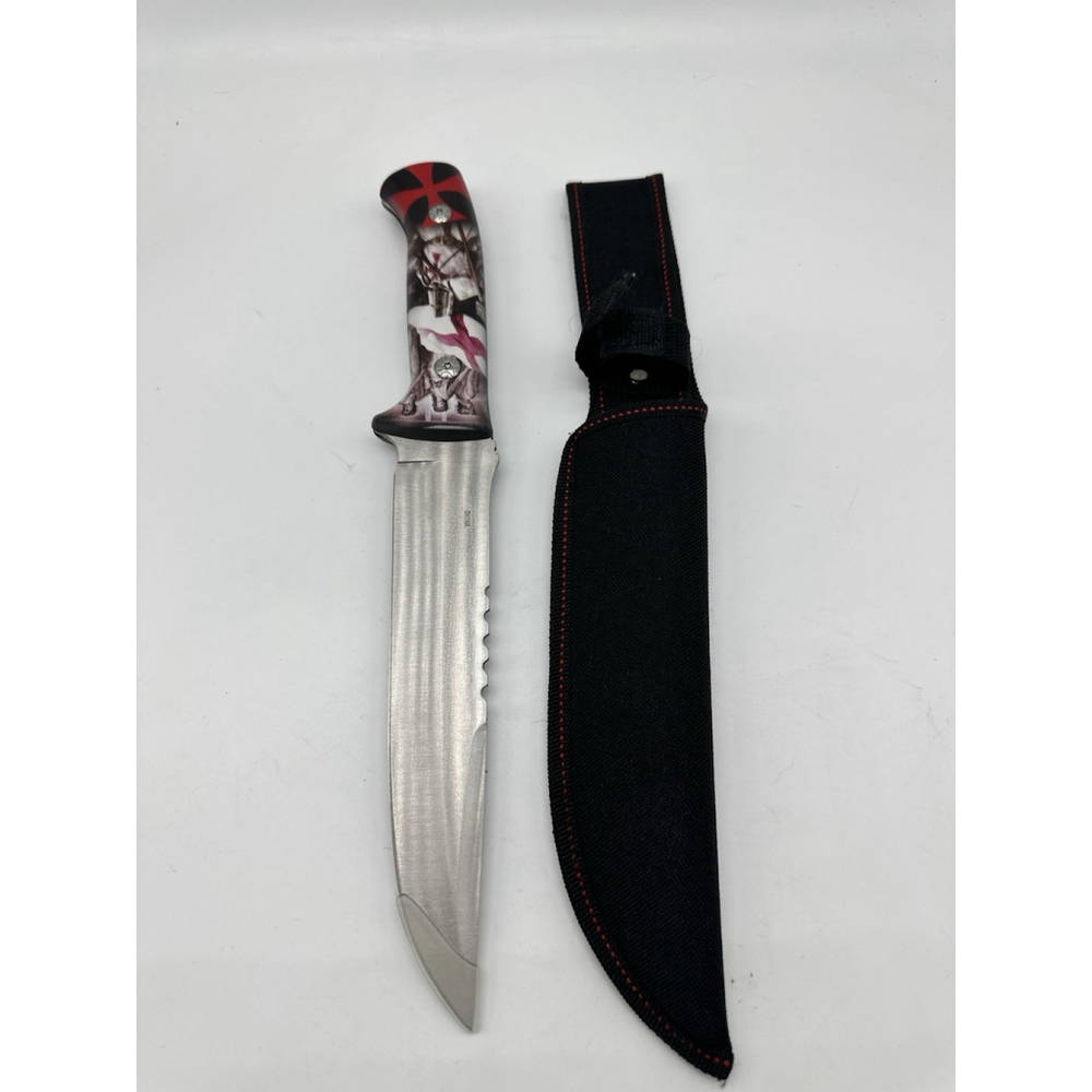 Templar Crusader Knight Fixed‎ Blade Knife – Stainless Steel w/ Sheath